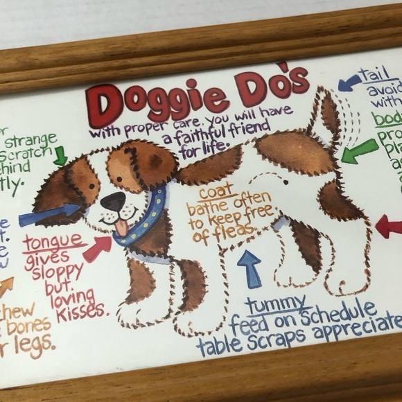 Vtg Dog Artwork Framed - Picture 4 of 9